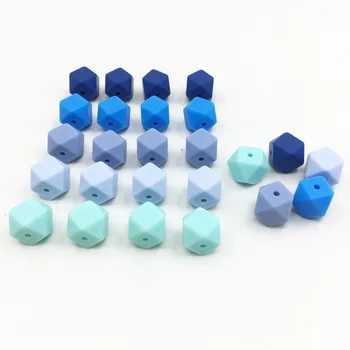 13mm Silikónové Korálky Ošetrovateľskej Accessorie 100pc Farebné Silikónové Hexagon Perličiek Montessori Hračky Dieťa Dojčíte Doplnky-detské zuby