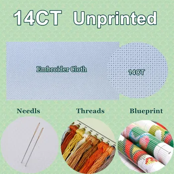Výšivky Počíta Cross Stitch Súpravy na Vyšívanie - Remeslá 14 ct DMC Farba DIY Arts Ručné Decor - Lámanie Ticho