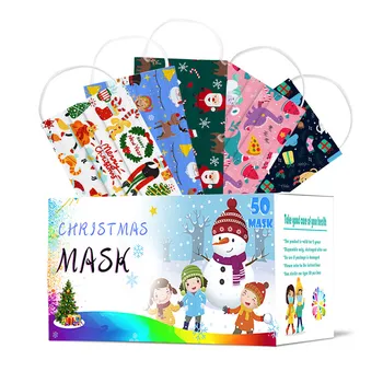 50pcs Módne detské Masku, Jednorazové Vianočné Masku na Tvár 3ply Earloopmascarilla Adulto Masque Adulte Mascherine