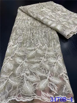 NIAI francúzsky Flitrami Tylu Čipky Textílie 2020 Vysokej Kvality Afriky Čipky Textílie Nigérijský francúzskej čipky Textílie S Kamene XY3470B-1