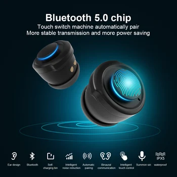 Smart Hodinky S Bluetooth Slúchadlá Slúchadlá Srdcového Tepu Fitness Náramok Bezdrôtový Bluetooth5.0 Športu Mužov Hodinky, Náramok