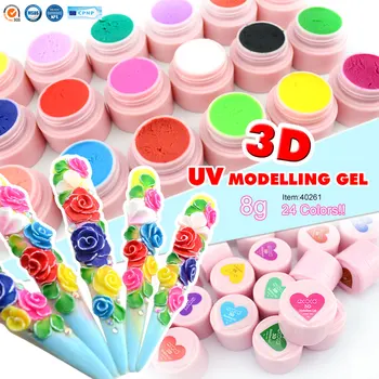 #40261 GDCOCO 24 Farby Sada 3D Modelovací Gél 8ml DIY Maľovanie Kvet Gél Auta Soak off CANNI LED/UV Gél Auta