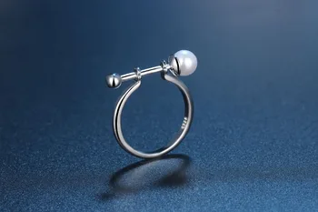 Nový príchod teplej predaj módnych pearl 925 sterling silver dámy'finger krúžky ženy šperky veľkoobchod darček k narodeninám