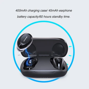 AWEI T20 Dotykové Ovládanie Slúchadiel TWS Bluetooth 5.0 HiFi Zvuk Mini In-Ear Slúchadlá Hudbu Hovoru Slúchadlá s Mikrofónom
