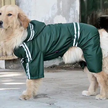Veľké Psie Oblečenie, Pršiplášť Nepremokavá pláštenka Jumpsuit Pre Veľké Psy Zlatý Retriever psa daždi kabát šaty s kapucňou,