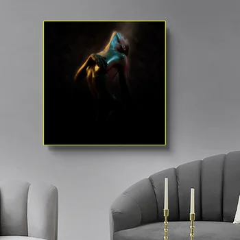 Plátno, maľovanie na nahé sexy telo ženy fotografie moderný portrét plagáty a vytlačí obývacia izba dekorácie na stenu umenie fotografie