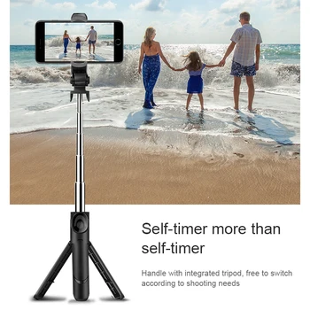 Bluetooth Ovládanie Selfie Palice Statív 360° Radič Diaľkové Prenosný Skladací Selfie Statív Artefakt Rod Upevnite Držiak Kamery