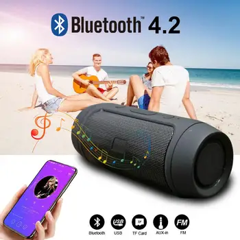 HobbyLane Mini Bezdrôtový Reproduktor Bluetooth 4.2 Reproduktor Zosilnený Prenosné Vonkajší Reproduktor Stereo Bass Reproduktor, USB TF FM Rádio