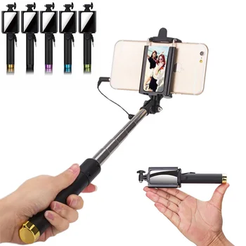 18.5 CM Hot predaj Rozšíriteľný Ručné Monopod Mini Selfie Stick so Zrkadlom Pre Telefón Samsung Iphone 5 6 6 7 Xiao Huawei