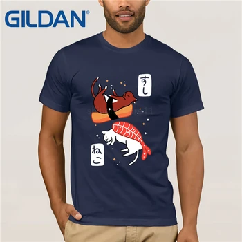 Kawaii Neko Sushi, T Košele Homme Japonské Jedlo Roztomilý Sushi Cat T-shirt Hombre Cool Fashion Zvierat Tlač Tee Tričko Tričko Camiseta