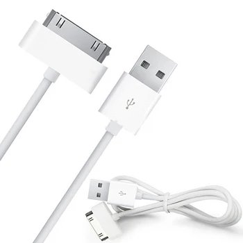10PCS/VEĽA Dátový USB Kábel Nabíjačky Pre iPhone 4 4s, iPod Nano iPad 2 3 iPhone 30 Pin Kábel USB 1m Nabíjacieho Adaptéra Údajov Sync Kábel