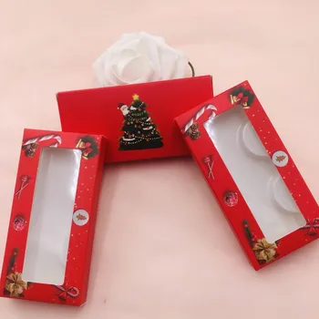 Červená Populárne Riasy Box Vianočný Papier Cradboard Mihalnice Package Vlastné Súkromné LOGO DHL Zadarmo Doprava