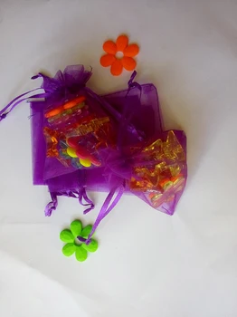 7*9 cm 200pcs Organza Taška vianočné Tmavo fialovou Šnúrkou taška šperky balenie vrecia na darček/candy/svadba/strana Priadza taška
