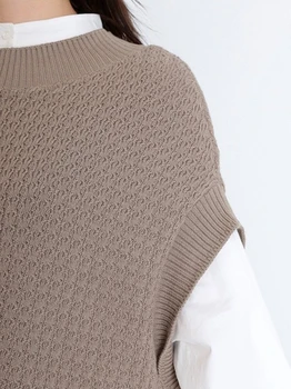 2020 pure color dlhým rukávom jeseň nové módne dvoch-dielny vonkajšie nosenie lenivý temperament all-zápas pulóver tričko