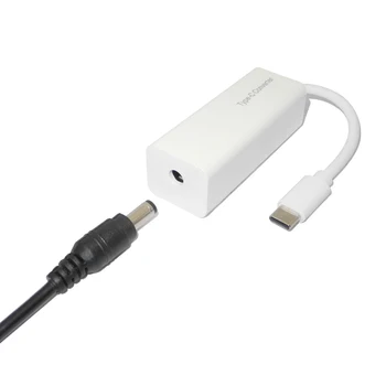 5.5X2.5 mm na USB Typu C Konektor Converter, 65W USB-C Prenosný Nabíjací Kábel Dc Konektor Napájací Adaptér Konektor pre Notebook, Mobilný Telefón