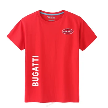 Nové letné Tričká Mužov Bavlna Krátky Rukáv Bugatti T-Shirt Muž jednofarebné tričko Pánske Topy