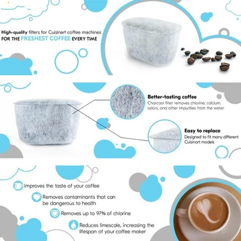 Top Predaj 12 Pack Uhlie Vodné Filtre pre Cuisinart - Odstraňuje Chlór, Zápach Z Vody pre Cuisinart Kávovary