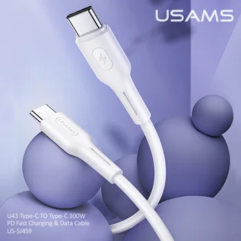 USAMS 100W Typ-C Na Typ-C QC3.0 PD Rýchle Nabíjanie Kábel USB, C Kábel Pre Ipad, Macbook Iphone Xiao Tablet Samsung Dátový Kábel