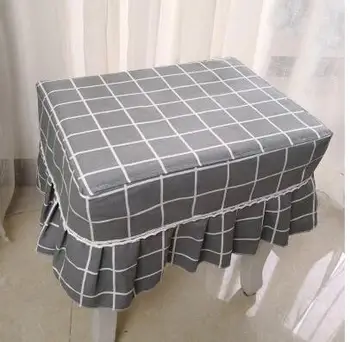 Kvetinový vytlačené klavírna lavica kryt kryt tkaniny pre make-up stoličky kockovaný vzor stolice kryt