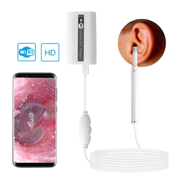 Bezdrôtový WIFI Lekárske Otoscope HD Visual Endoskopu Earpick 5,5 mm Inšpekcie Ucho Cleaner Tunel Kamera Pre iPhone PC Android IOS