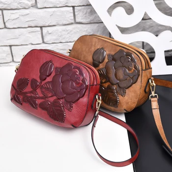 Čínsky Štýl Vintage 3D Ruže Kvet Malé Tašky Pre Ženy, Luxusné Kabelky Ženy Tašky Dizajnér 2019 Ženy Messenger Taška cez Rameno