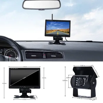 Univerzálny 7inch Auto HD Monitor Zozadu Bezdrôtového IR Cúvaní Kamera Auta na Auto, ťahač s Návesom Auta DVR Automobilovej Elektroniky Vozidla