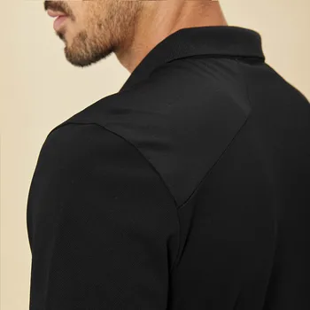 KUEGOU 2020 Jeseň Bavlna Zips, Čierne Tričko Muži Móda Dlhý Rukáv Slim Fit Poloshirt Mužov Značky Plus Veľkosť Oblečenie 88040
