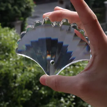 100mm Crystal Prism Shell Suncatcher Luster Prívesok Ornament Sklo Art Tvárou Visí Lampa Časť DIY Ginkgo Leaf Páva