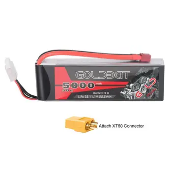 GOLDBAT 5000mAh 11.1 V 3S 50C Lipo RC Batériu mäkké Prípade s Dekani T a XT60 Konektor pre Axiálne RC Racing Truggy