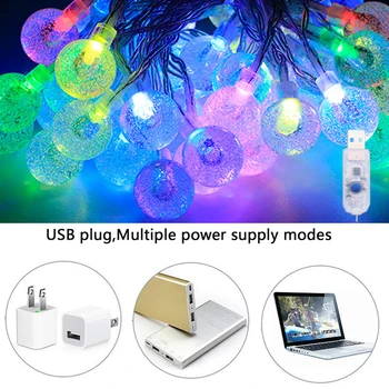 LED USB, diaľkové ovládanie farebné bubliny loptu RGB Vianočné nepremokavé dekorácie, lampy, crystal bubble bobble na svetlo string svetlá
