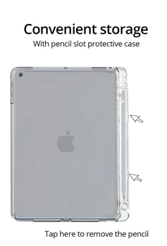 Mäkké silikónové puzdro pre Apple iPad Mini Vzduchu 1 2 3 4 5 6 7 Pro 9.7 10.2 10.5 10.9 11 12.9 priehľadný plášť s Ceruzkou Držiteľ