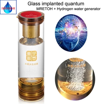 MRETOH 7.8 Hz Vodík, Alkalické vody generátor Quantum sklenené fľaše DuPont SPE Ionizátor Podporovať správny 500 ml H2 pohár