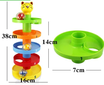 Hračky Pre Deti Veža Rampa Billowed Loptu Bell Hračka Nastaviť Dieťa Vývojové Náučné Hračky