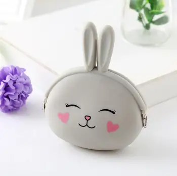 Kórejský roztomilý zajačik kabelku candy farby taška lady paketové tlačidlo prípadoch Módne Cartoon silikónové Mince Prípadoch Darčeky SN068