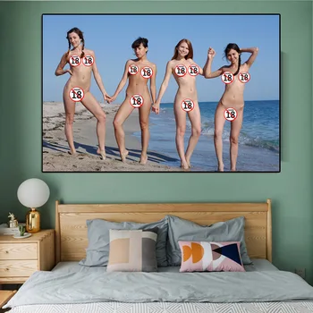 Letné Beach Sexy Ženy Obrázok Maľby Kresby Samolepky Na Stenu Muž Jaskyňa Spálňa Decor Plátno Na Maľovanie Dievčatá Tlač Plagáte Bez Rámu