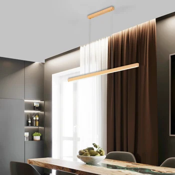 Jednoduché LED Drevený Prívesok Osvetlenie Osvetlenie pre Domáce Dekorácie Office Kuchynské Závesné Svetlo Vnútorné Obývacia Izba Svetlá Zariadenie
