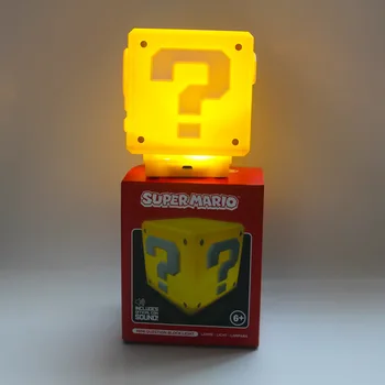 USB Super Mario LED otáznik Znejúce Nočné Svetlo Domáce Dekorácie Ploche Stola Čítanie Detí Darček Anime Hračka Nočná Lampa