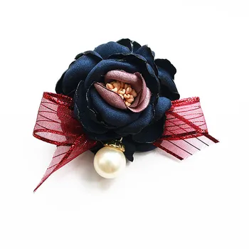 Kórejský Handričkou Umenie Textílie Pearl Kvety Brošňa Pin Košeľu Odznak Corsage Módne Brošne Darčeky pre Ženy, Šperky, Doplnky