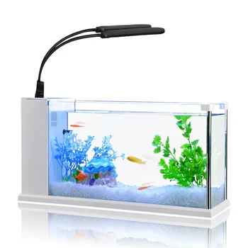 Akvárium LED Klip Lampa Vody Trávy Lampa LED Osvetlenie Akvária Vysoký Výkon úsporná Žiarivka Dvojité Hlavu Ryby Nádrž Svetlo EÚ Plug