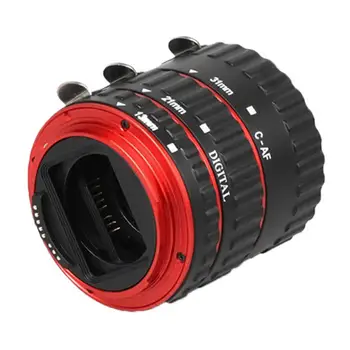 Farebné Kovy TTL (Automatické Zaostrovanie AF Makro Predĺženie Trubice Krúžok pre Canon EOS EF EF-S 7D 60D 5D II 550D Červená