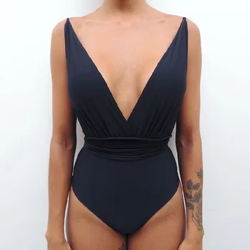 2019 Sexy jednodielne Plavky Ženy Plavky Tlač Kombinézu Háčkovanie Obväz Vystrihnúť Pláž Nosiť plavky Celých Plaviek XL