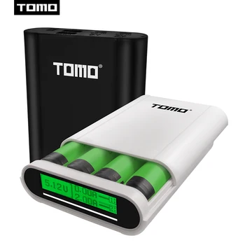 TOMO 18650 batérie, nabíjačky prípade 2 vstup T4 prenosné DIY displej powerbank 5V 2,1 A výstup max