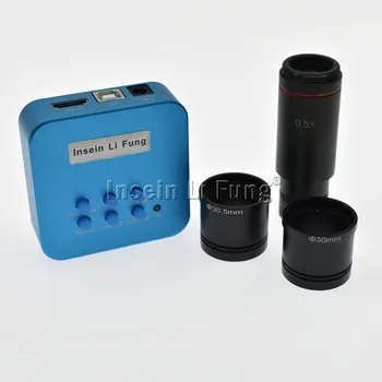 HD 20MP 1080P 60fps Digitálny Mikroskop HDMI USB Kameru TF Kartu, Video Rekordér+0,5 X C mount Okulára Objektívu+30 mm 30.5 mm adaptér