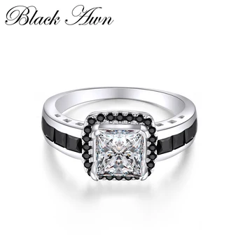 2020 Nové Módne Anillos Mujer Skutočné 925 Sterling Silver Šperky Prstene pre Ženy, Čierno-Biely Kameň Luxusné C196
