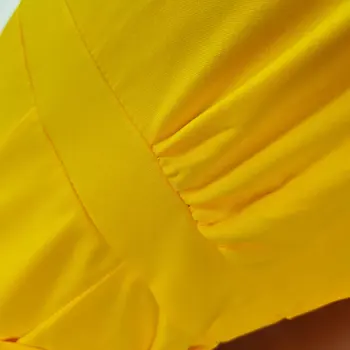 Svetlice Rukáv Afriky Šaty pre Ženy Bežné Bavlna Bodycon Žlté Šaty Štrbinou Krídla Elastické Žena Skromné Tuniku Plus Veľkosť 2XL