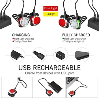 4 Režimy USB Bicyklov Svetla Batérie Nabíjateľné USB Svetlé LED Svetlo na Bicykel Baterka S Mount Cyklistické Doplnky