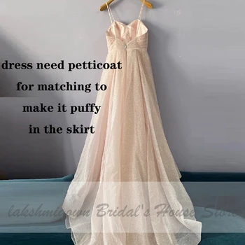 Lakshmigown Lesk Tylu Blush Pink Svadobné Šaty Ramena Sexy Elegantné Svadobné Šaty Otvorte Zadný Vestido Noiva 2020