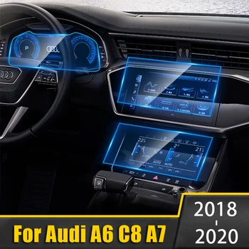 Pre Audi A6 C8 A7 2018 2019 2020 Tvrdeného Skla Vodičov Film Panel Monitor Screen Protector Film Samolepky Príslušenstvo