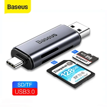 Baseus USB Čítačku SD TF Karty, USB 3.0, Cardreader Smart Pamäte USB Typu C Čítačky Kariet Adaptér pre Coputer Notebook Acessories