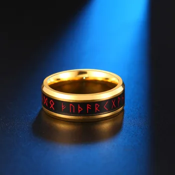 Jednoduché, Nordic Štýl Viking Skript Krúžok Slová Totem Smart Teplota Prstene pre Mužov Chlapec z Nehrdzavejúcej Ocele, Šperky Darček